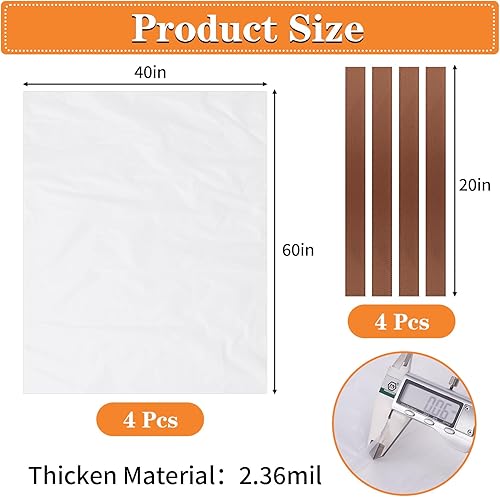 Miniatura 2 de Paquete de 4 bolsas grandes de plástico transparente, de 40 x 60 pulgadas, a prueba de humedad, a prueba de polvo, bolsas de almacenamiento grandes