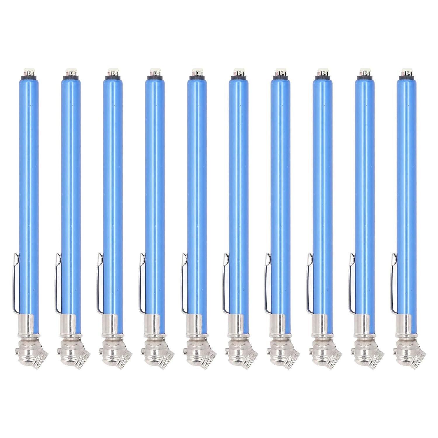 10Pcs Pencil Tire Pressure Gauging, 20 to 120PSI 140 to 820KPa 1.4 to 8.2BAR Air Pressure Gauging, High Precise Air Gauging for Cars, Bikes, Vehicles