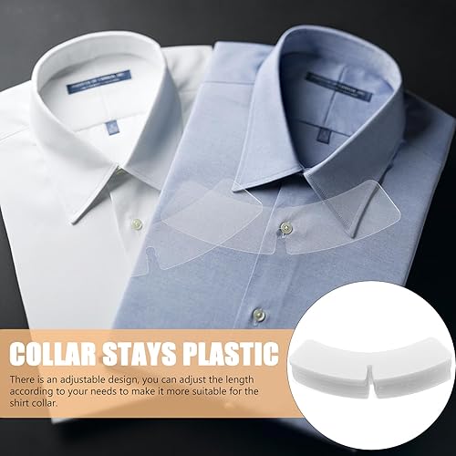 Miniatura 9 de EXCEART Collar Stays para hombre, camisas de vestir S, cuello de plástico, soporta 100 piezas de soporte de camisa para fijación de camisas de