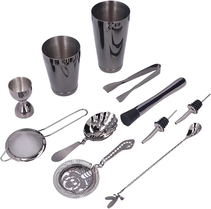 Set de Coctelera de 11 Piezas, Kit de Bartender, Acero Inoxidable miniatura 4