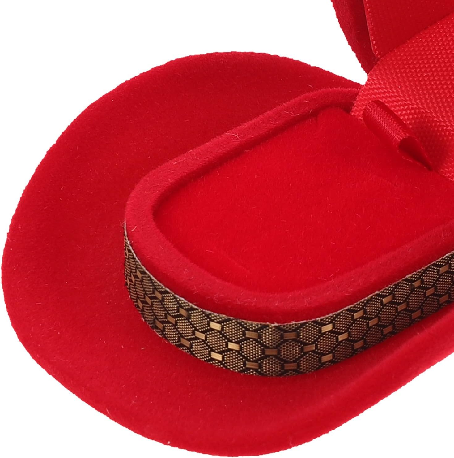 VOSAREA 3pcs Cowboy Hat Ring Box Western Cowboy Hat Jewelry Box Vintage Decorative Ring Storage Case for Engagement Wedding and Jewelry Display image 3
