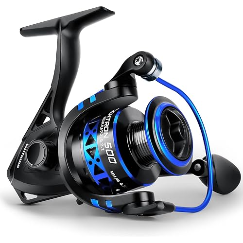 KastKing Centron & Centron Lite Spinning Reels, Size 500 is Perfect for Ice Fishing, Up to 17.5 Max Drag, 5.2:1 Gear Ratio, Ultra Smooth Powerful, CNC Aluminum Spool, 9+1 BB Light Weight
