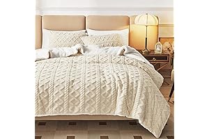 Joyreap Queen Size Tufted Sherpa Comforter Set (Beige): Indulge in Sumptuous Comfort
