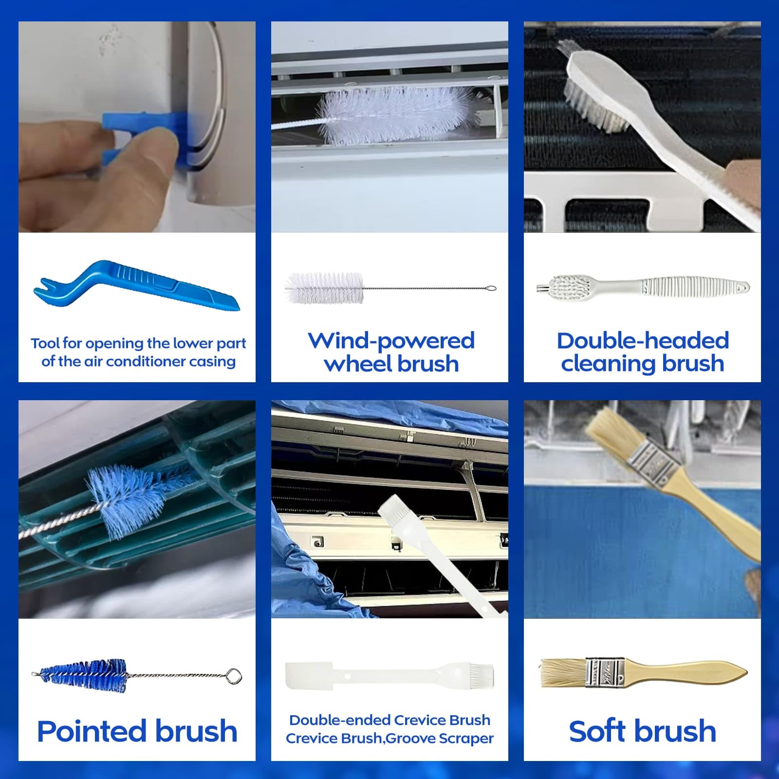 Kit Pulizia Condizionatore Split, Telo per Pulizia Climatizzatore e Condizionatori da Parete per Casa, Blu Grande
