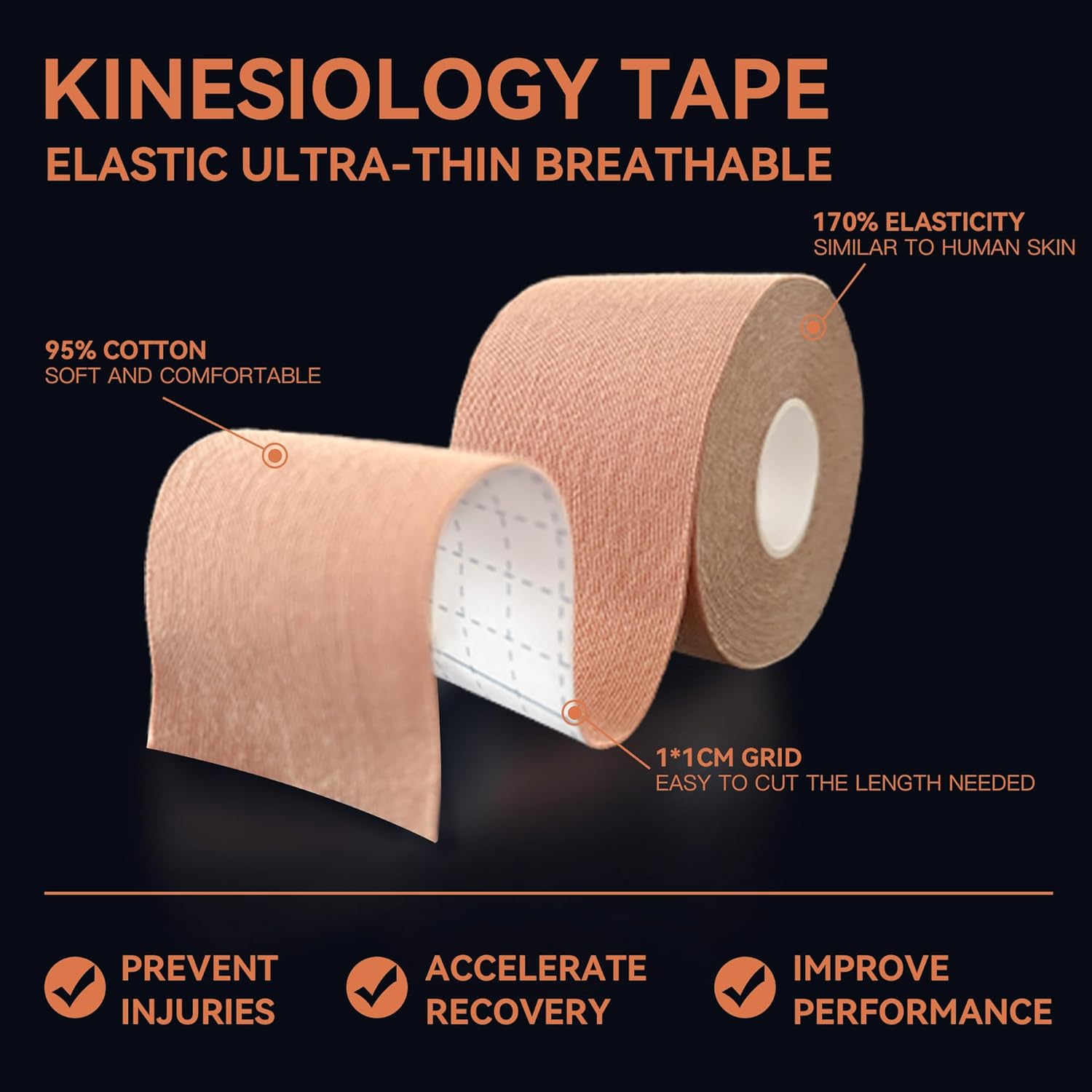 Kinesiology Tape 12 Rolls Sports Tape Athletic Kinesiology in Rainbow Mixed Colors, Muscle Tape for Support and Recovery
