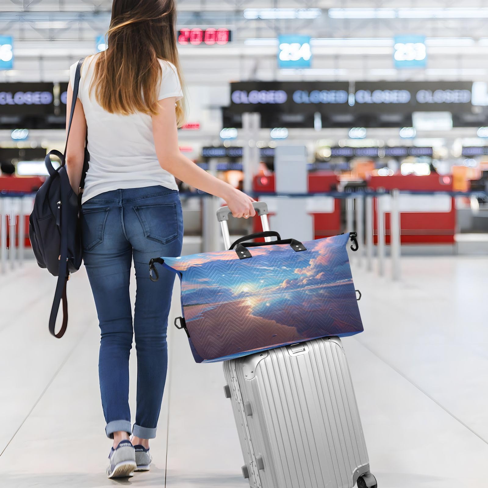 Sac de voyage pour la plage, le voyage, la gym, le yoga, le week-end, Plage paysagère, Taille unique, Sac de voyage