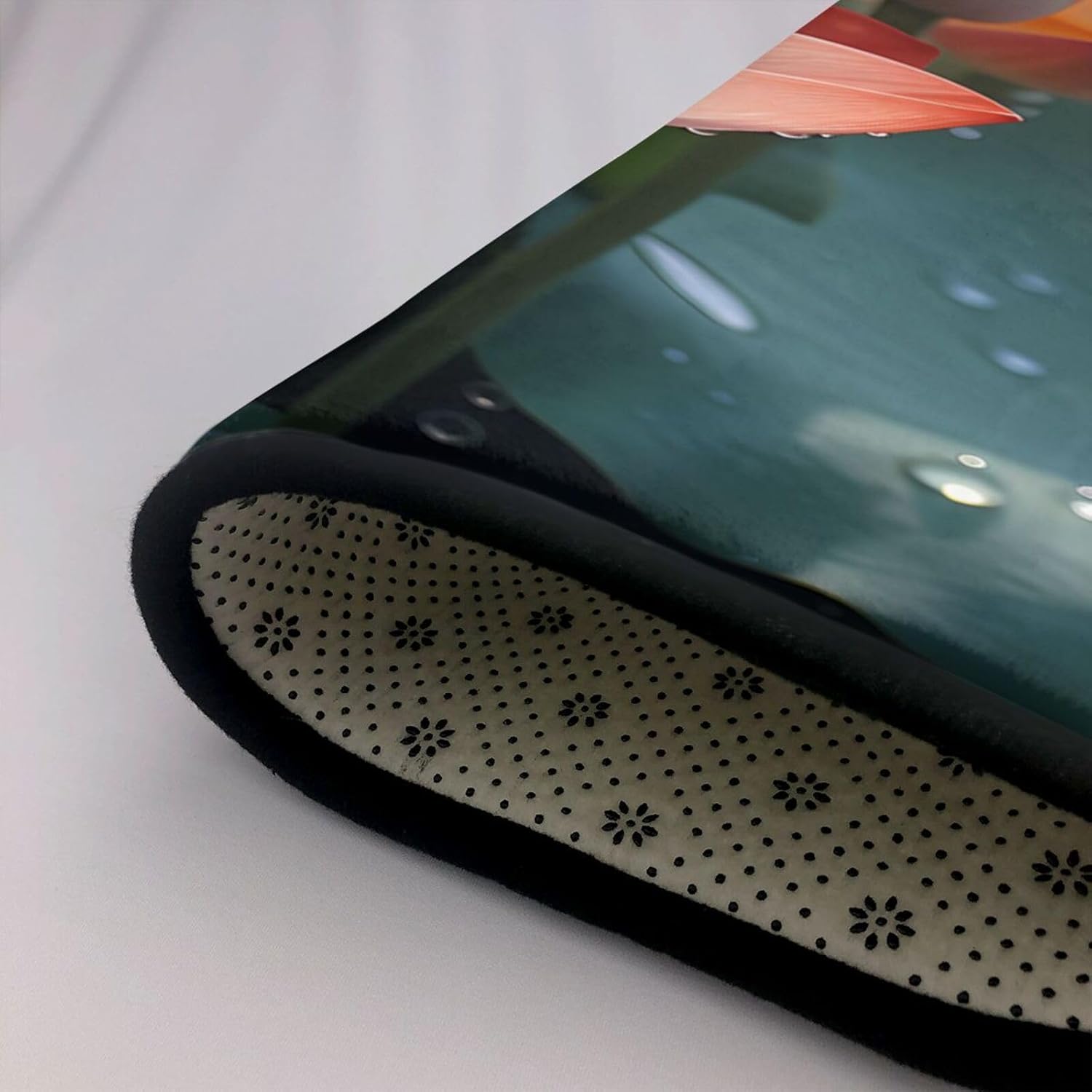 Pink Lotus Flower Printed Flannel Floor mat 80x58 inches for Bedroom, Living Room, Study Room Decorative Carpet