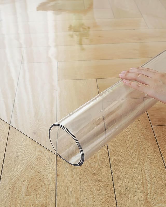 Office Desk Chair Mat for Hardwood Floor Clear Computer Rolling Chair Mat 0 06 Thick PVC Durable Plastic