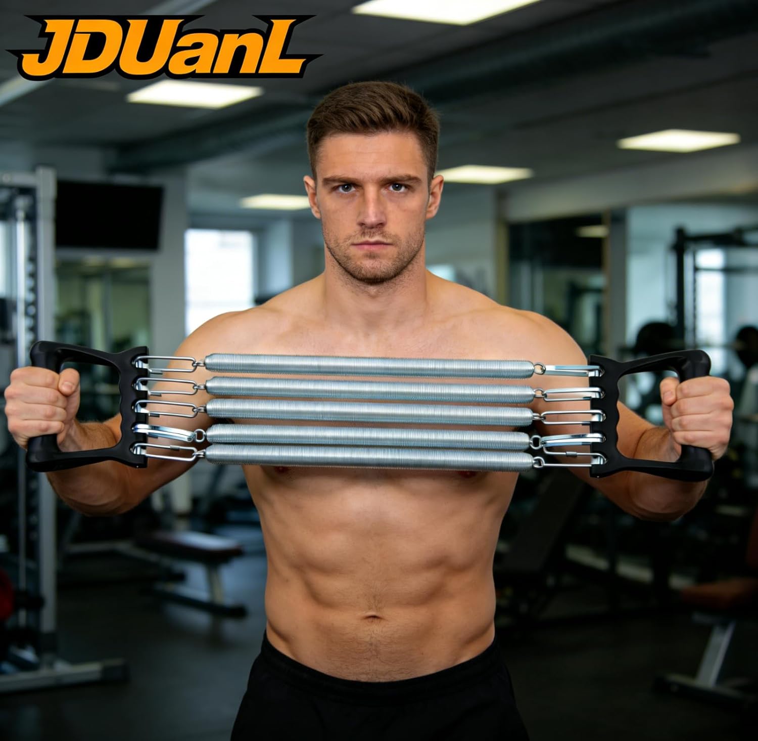 Chest Expander, Durable Steel Spring Chest Developer, Ergonomic Anti-Slip Handle, Fashionable Design, Portable Home Gym Equipment for Muscle Training, Fitness & Strength Building