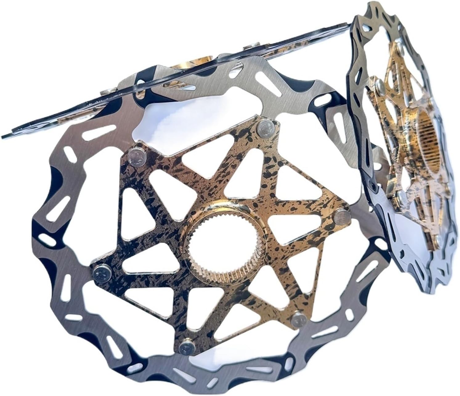 Compatible for YOD4 6-Hole & Center Lock Bicycle Brake Rotor 160mm 180mm 203mm 1.95mm MTB Road Bike(160mm 180mm mixed)