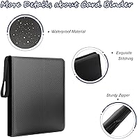 Vista 2 de 9 Pockets Trading Card Binder, 990 Pockets Card Binder with Sleeves Card Organizer, Card Collection Binder with Zipper Baseball Card Binder for