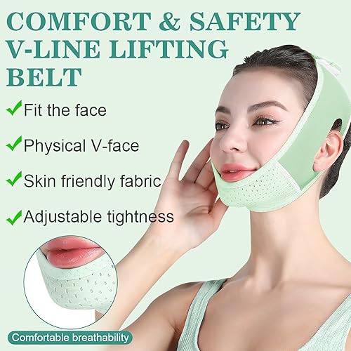 Miniatura 3 de Cinturón de levantamiento facial, banda de estiramiento facial con rejillas de ventilación transpirables, levantamiento de cara, cómodo cinturón en