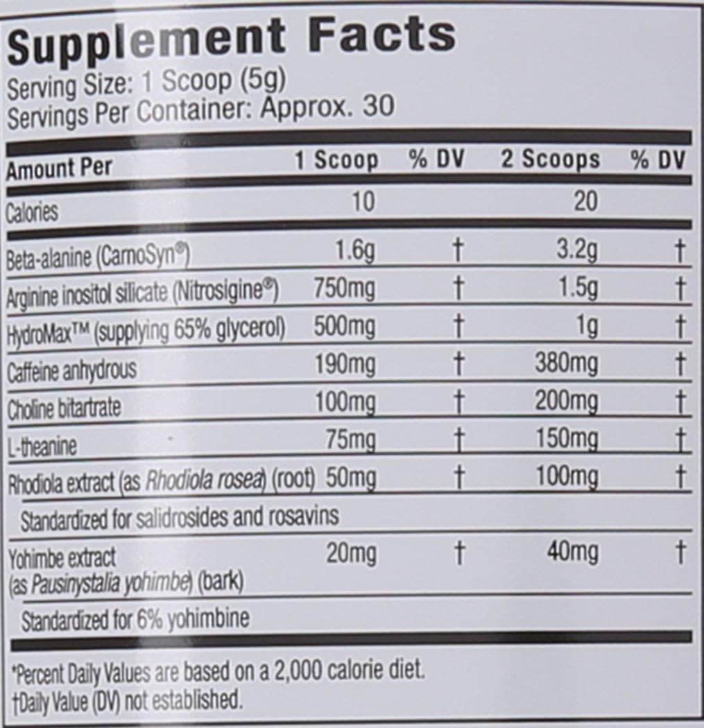 MuscleTech Anarchy, Max Potency Pre-Workout Powder, Icy Rocket Freeze, 30 Servings, 5.36 oz (152g)
