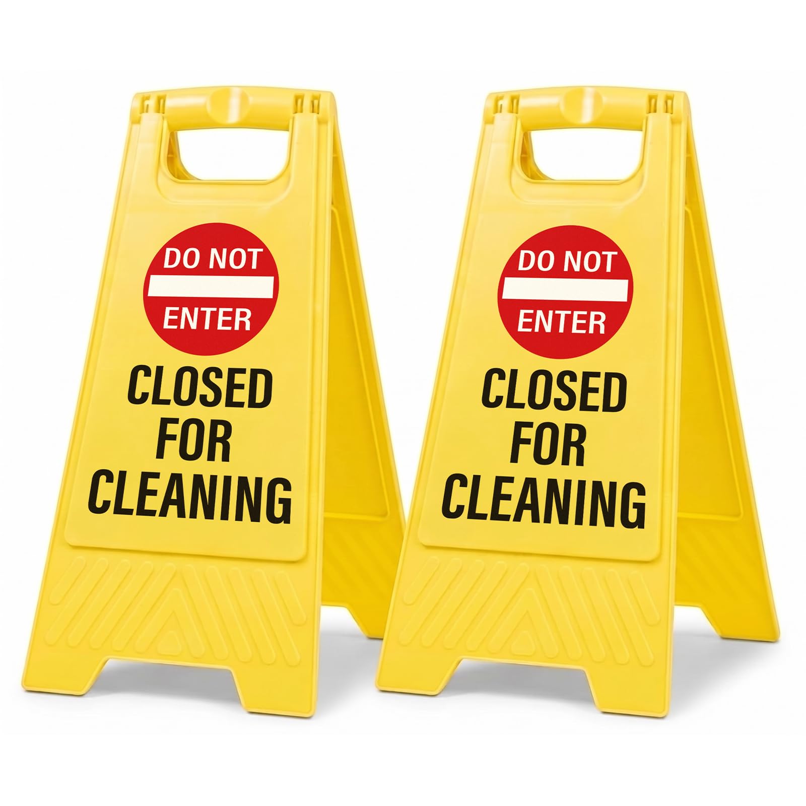 Lot de 2 panneaux d'avertissement pliables « Do Not Enter » de 61 x 30,5 cm - Panneaux de sécurité fermés pour le nettoyage - Panneau de sol pour qualité commerciale