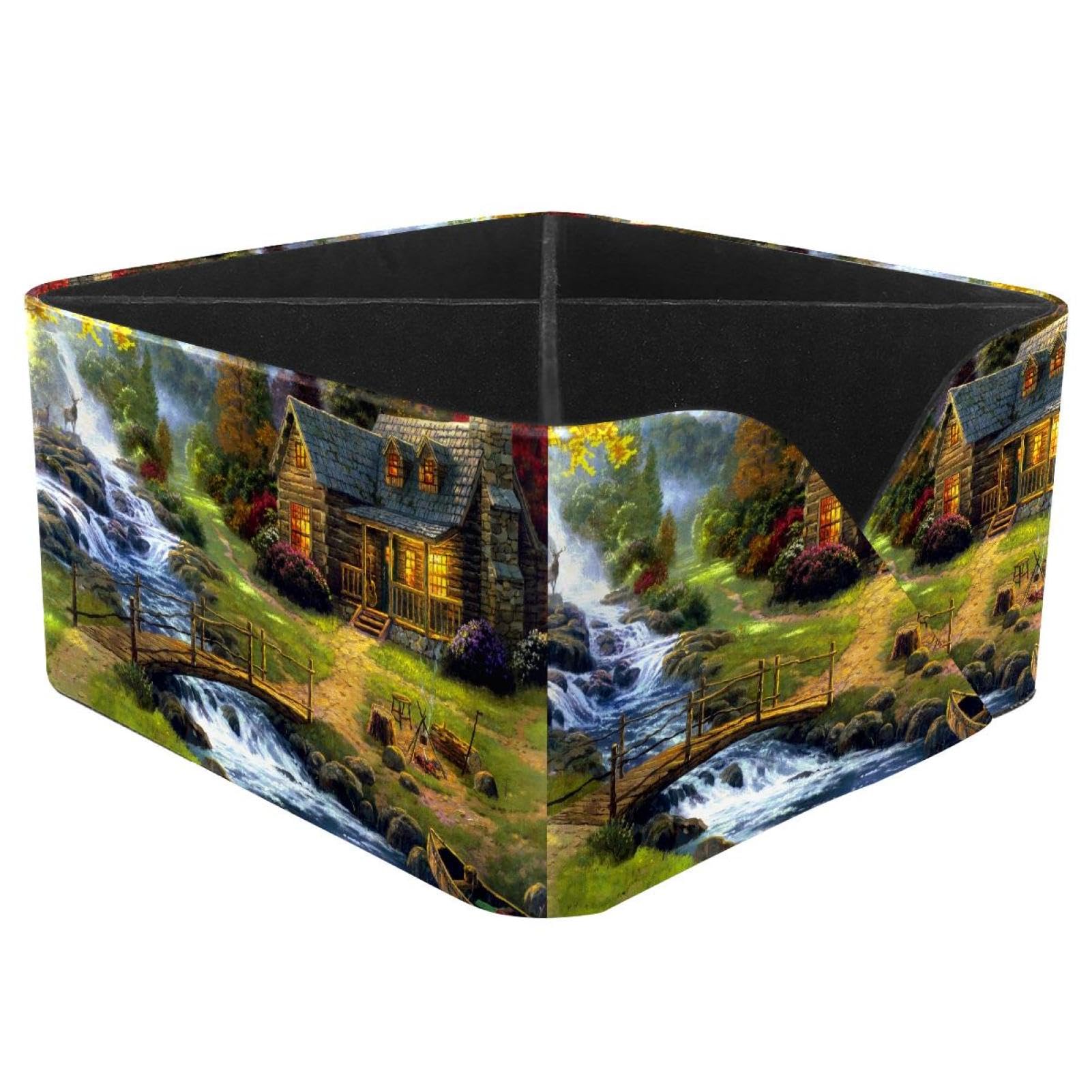 KengjuTesu Village of Dorset Desktop Organizer Pen Holder, Rectangular Pencil Cup for Office, Study and Makeup Stations