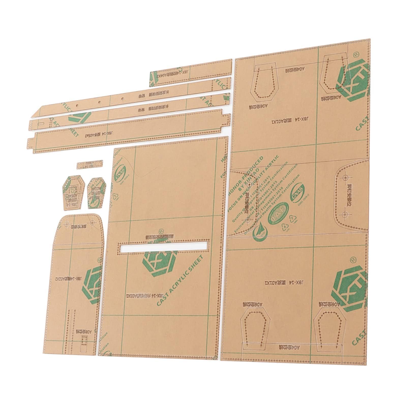 Lederhandwerk Acrylschablone, Taschenacrylschablone Ledermuster Acrylledermuster Lederschablonen Acrylherstellungsschablone Ledertaschen Schablonen Kit für DIY Lederhandwerk