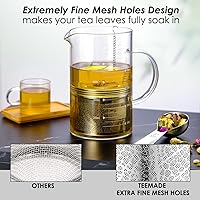 Vista 5 de Paquete de 2 filtros de té extra grandes para té de hojas sueltas y bolas de especias para cocinar sopa de acero inoxidable 304, colador de té