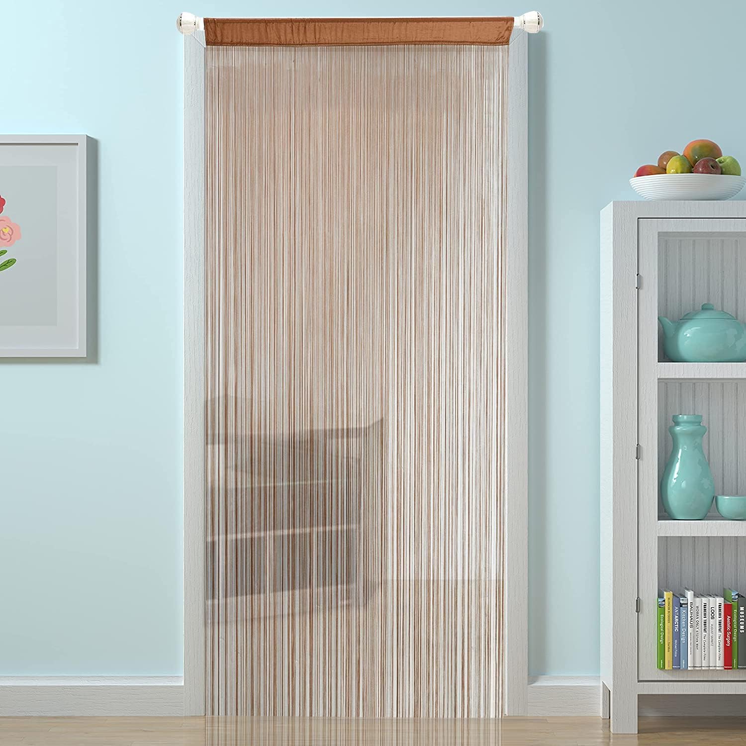 HSYLYMDoor String Curtains Closet Curtains Room Dividers Dense for Doorways Windows Bedroom Closet Door Wall Hanging Decorative 79 inches Long 100x200cm/39x79in Coffee 1 Curtain Panel