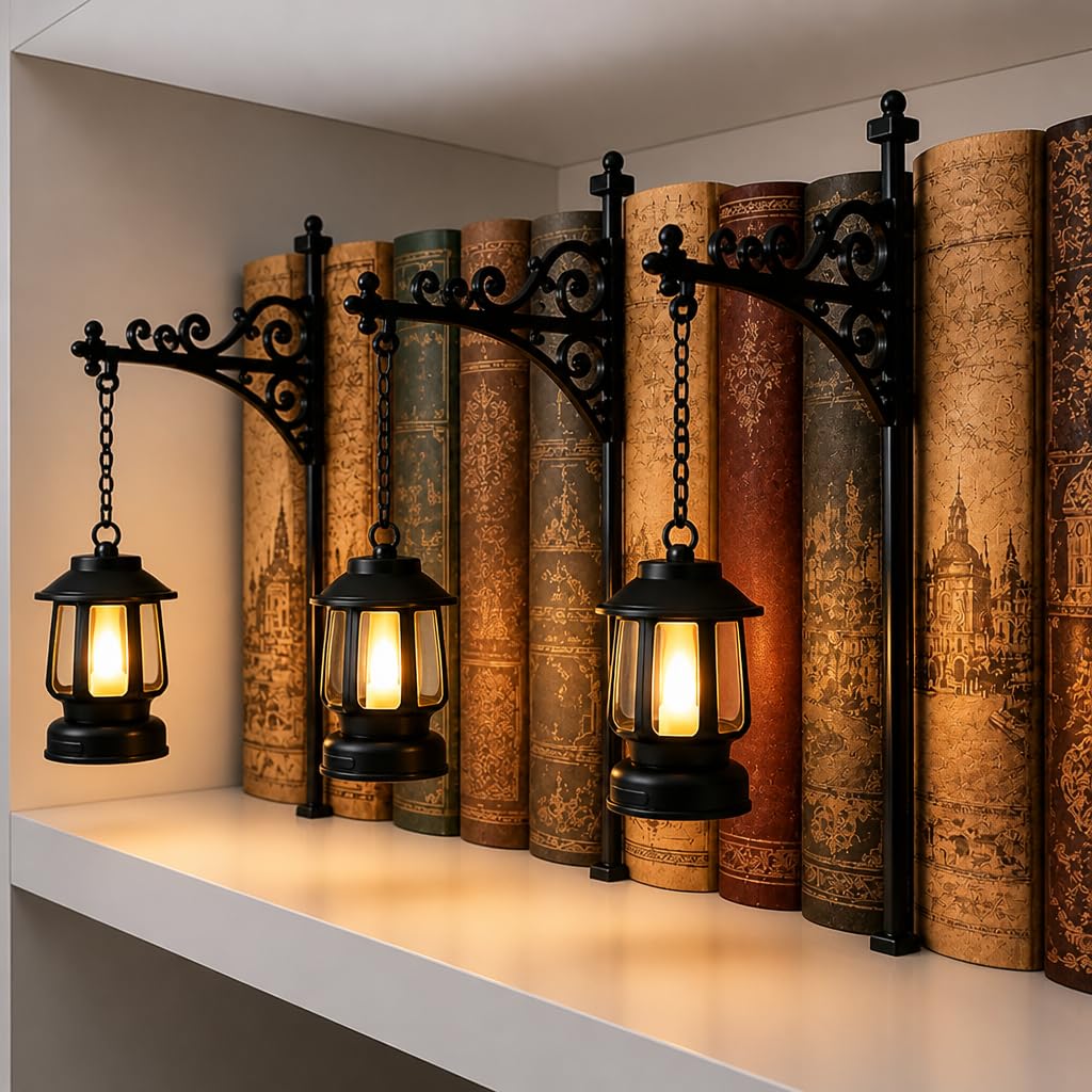 3PCS Nooklight Bookshelf Lamp, Book Nook Light Library Lantern