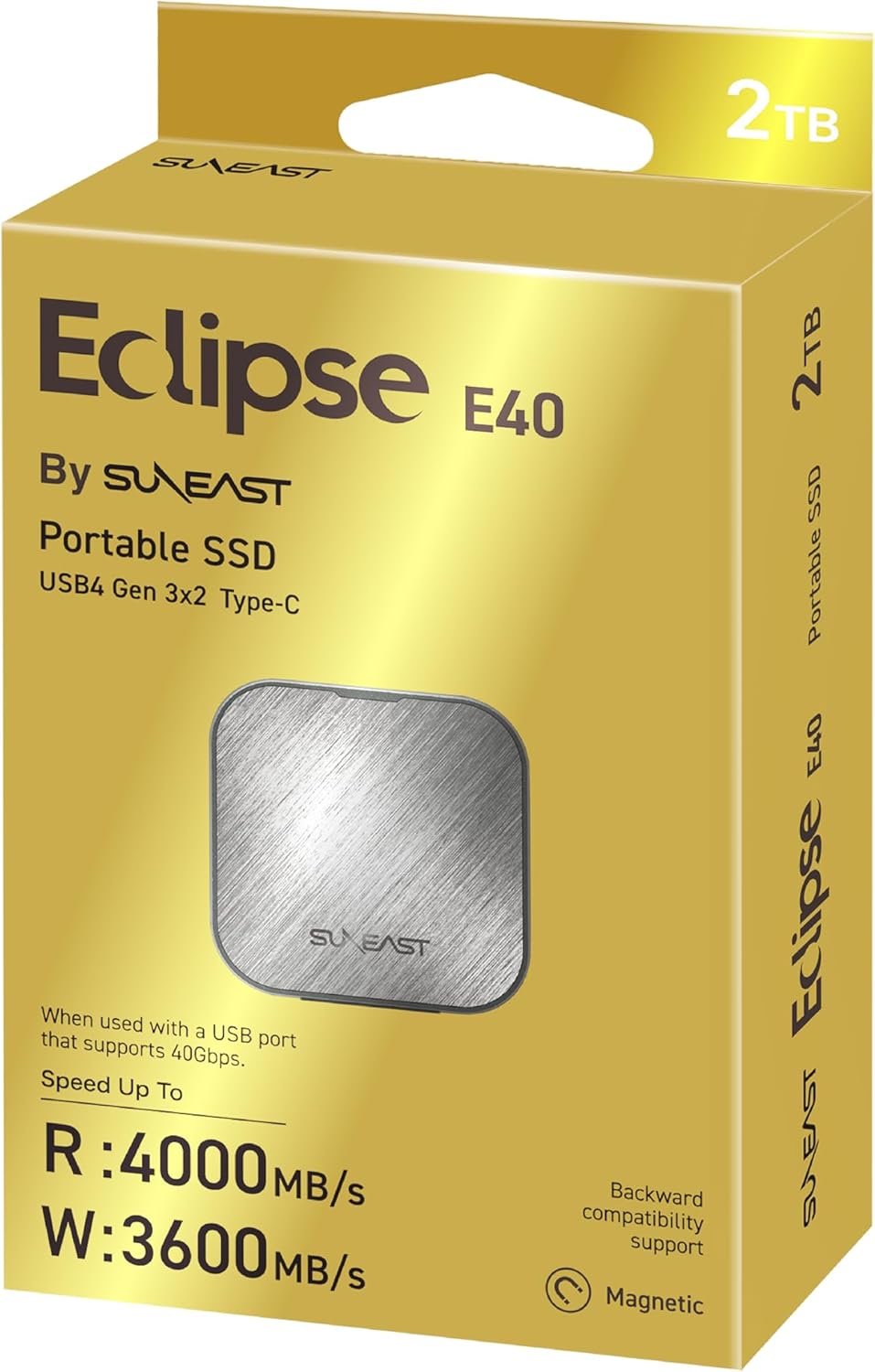 Eclipse E40 External SSD 1TB USB4 Thunderbolt 4 Compatible Ultra-Lightweight Portable Storage with MagSafe Support for Windows Mac iPhone and Smartphones SE-PS001T2LEL1BF