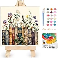 Yezavesu Framed Paint by Numbers Kit Flowers 10x10 Inch - Easy DIY for Adults Beginners & Kids 8-12, Framed Wall Decor Gift