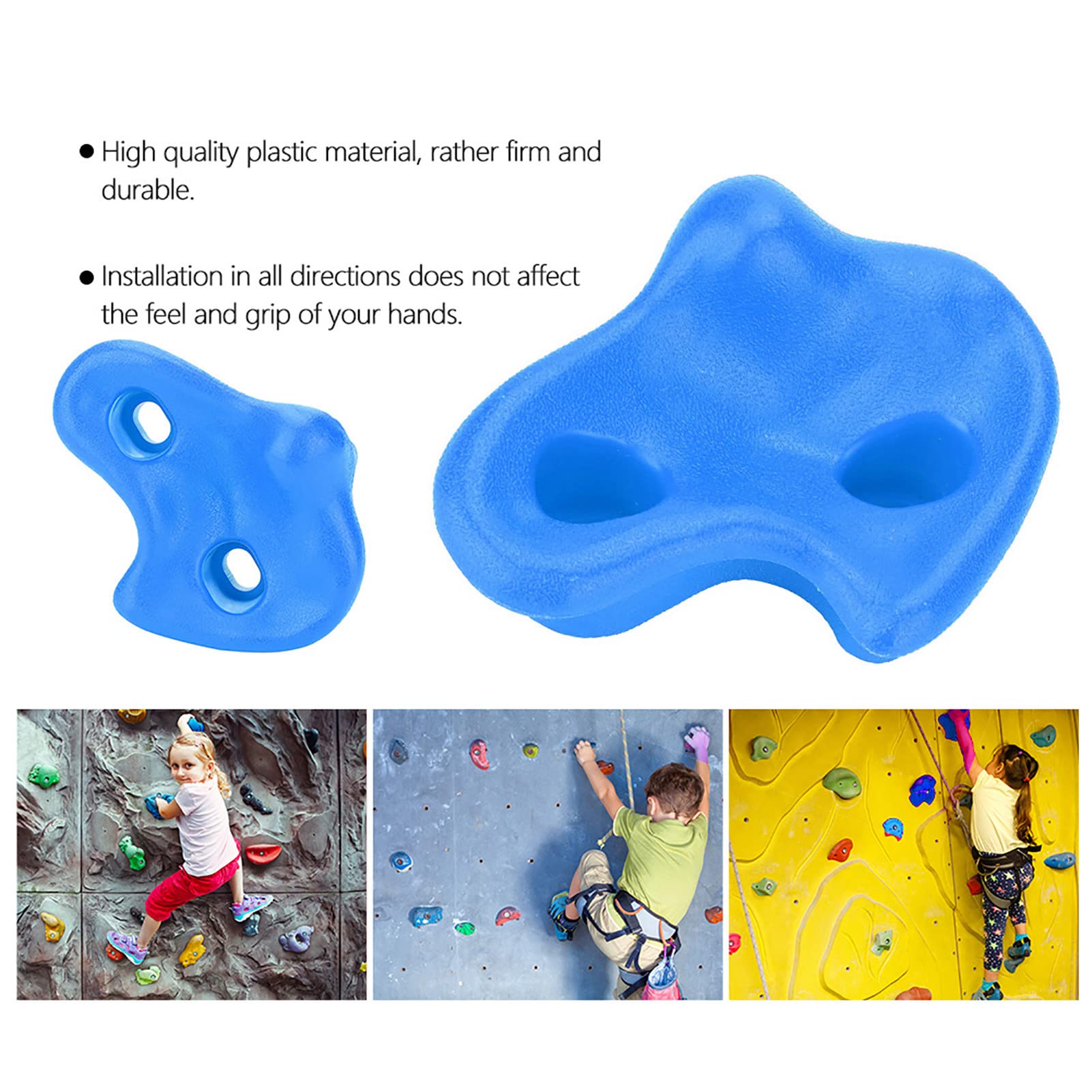 Naroote Plastikowe Kamienie Wspinaczkowe dla Dzieci, 10 Sztuk (BLUE)
