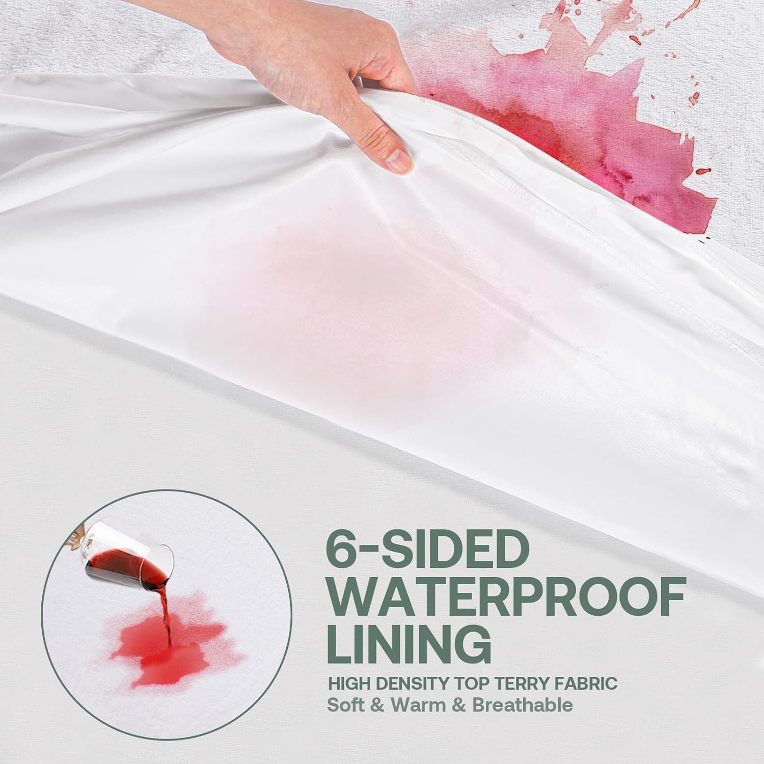 【No Pilling】 Full Mattress Protector Cover 54"x75" Zippered and Waterproof Fits 9-12" Deep, Skin-Friendly Urine-Proof Stain Resistant Breathable Soft - Image 2