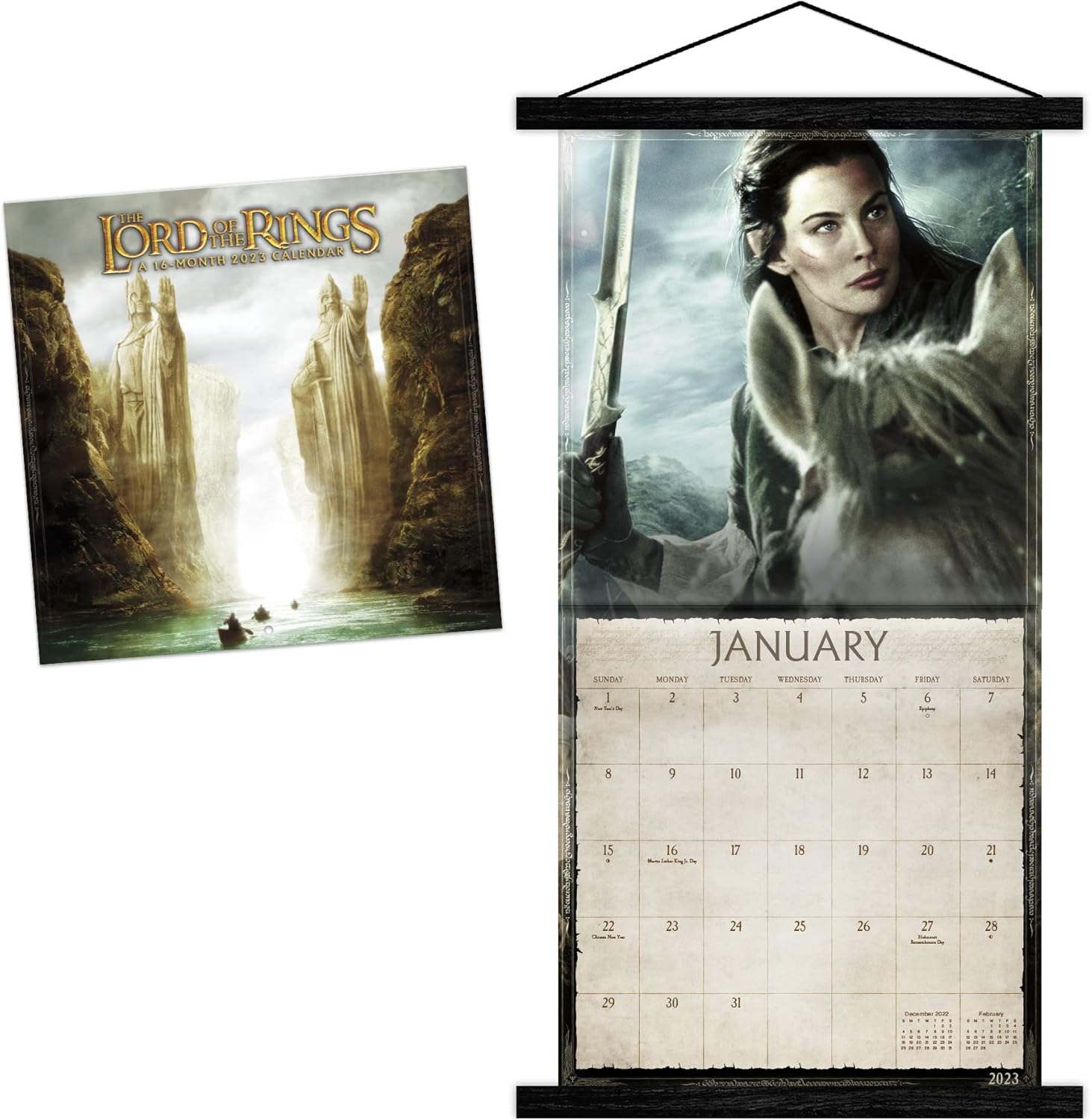 2023 The Lord of the Rings Wall Calendar & Frame