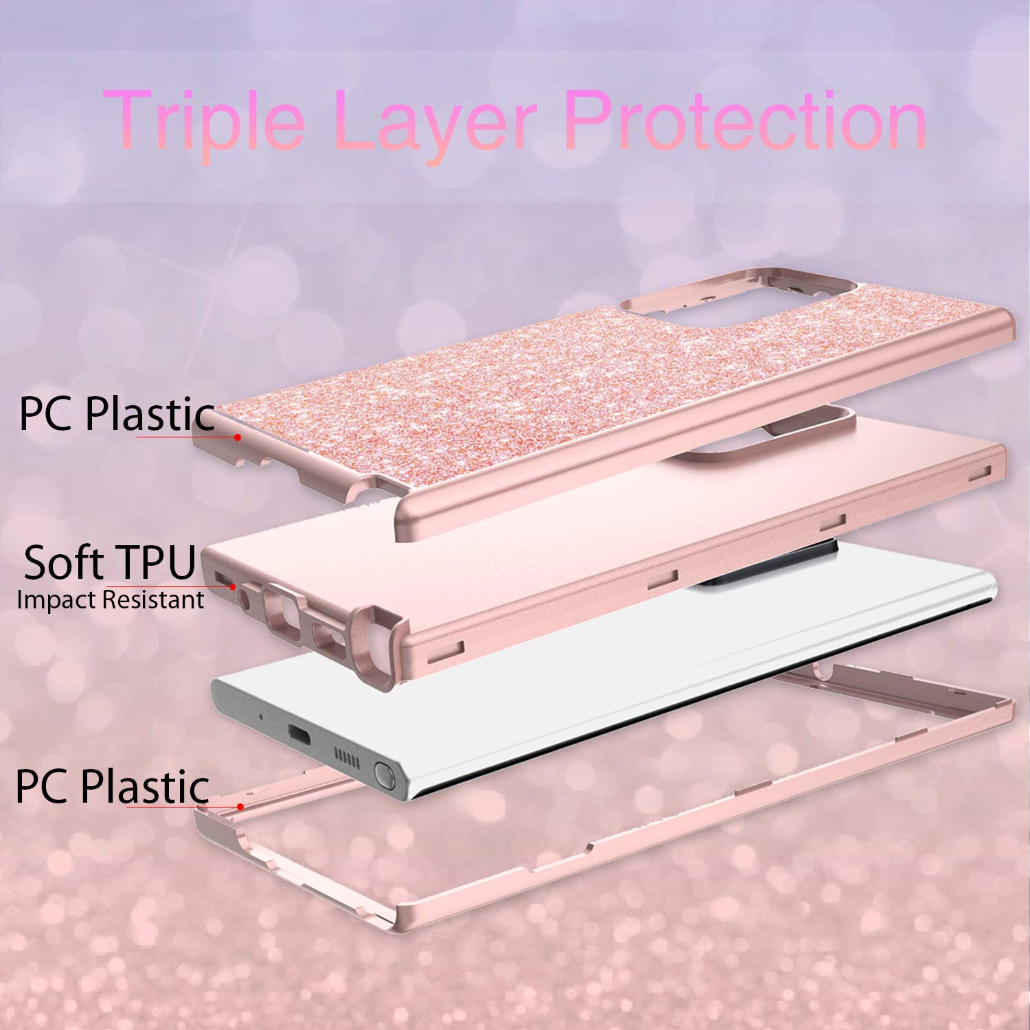 Amazon.com: Coolwee Glitter Full Protective Case for Galaxy Note