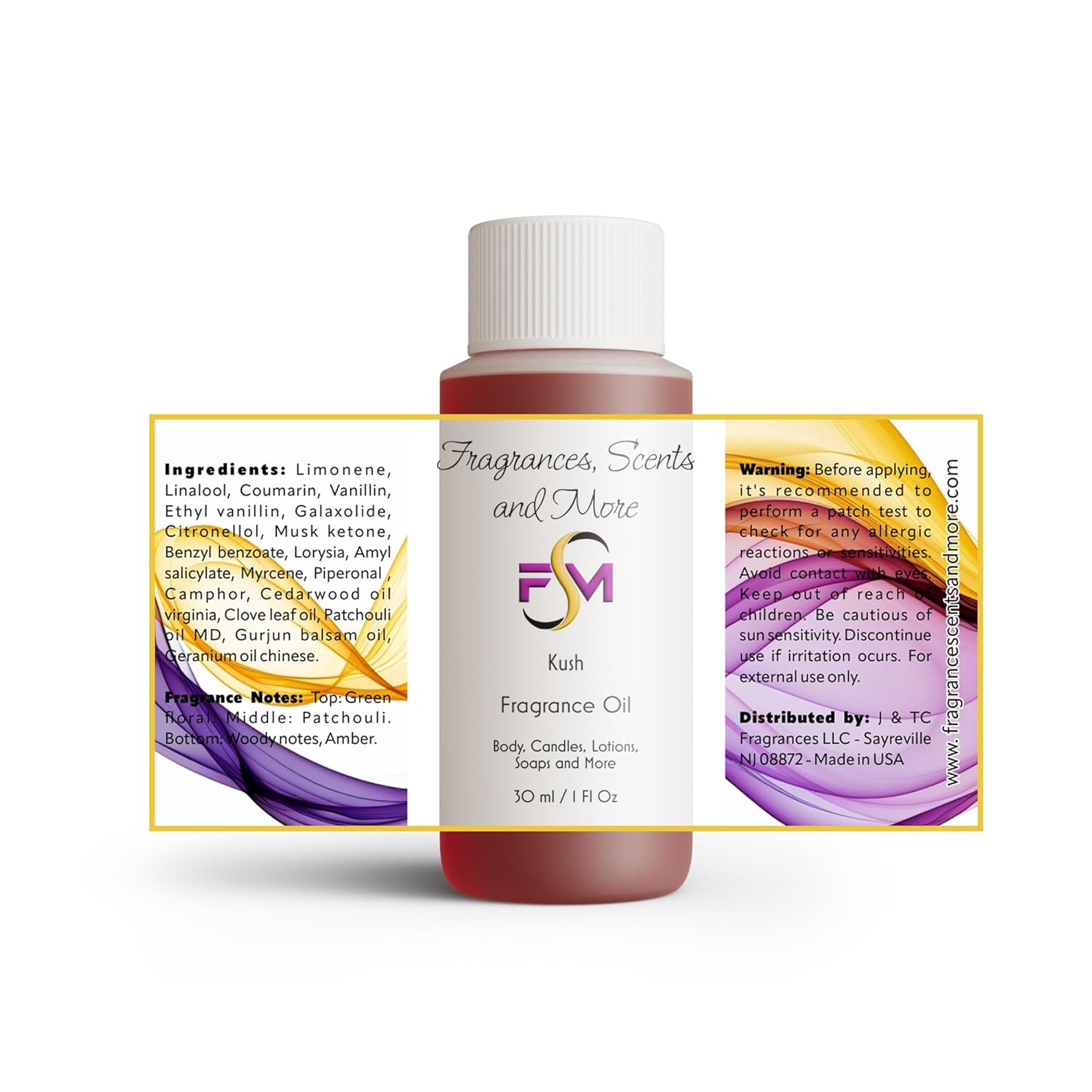 Kush Fragrance Oil - 1 Fl Oz Plastic Bottle (30ml)