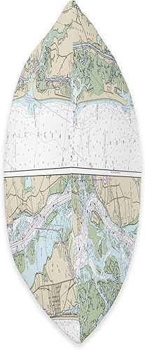 Miniatura 2 de 15 Degrees East Nautical Chart-Ocean Isle Beach, SC - Almohada de 18 x 18 pulgadas, multicolor