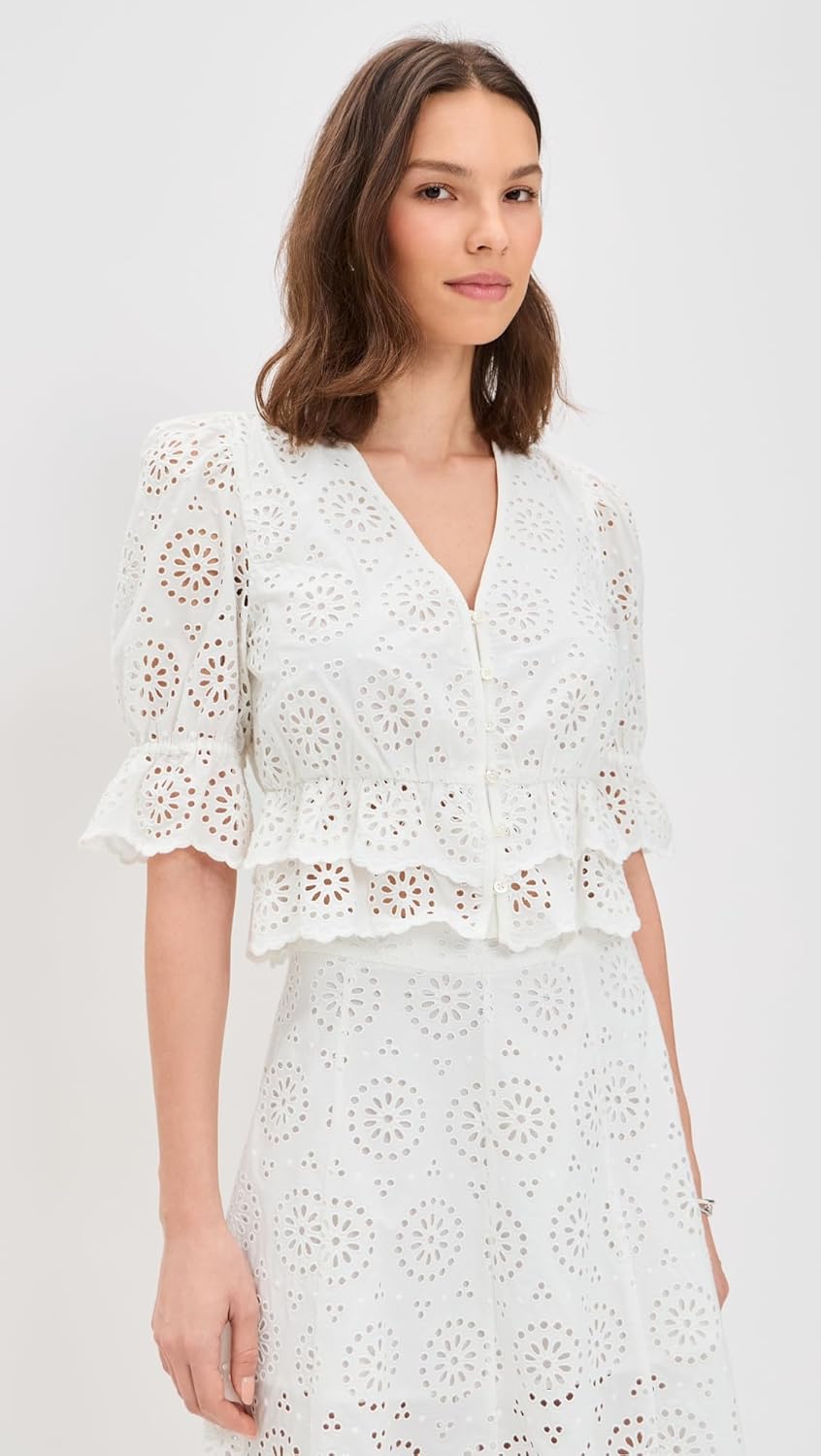 FRAME Women's The Solstice Eyelet Blouse