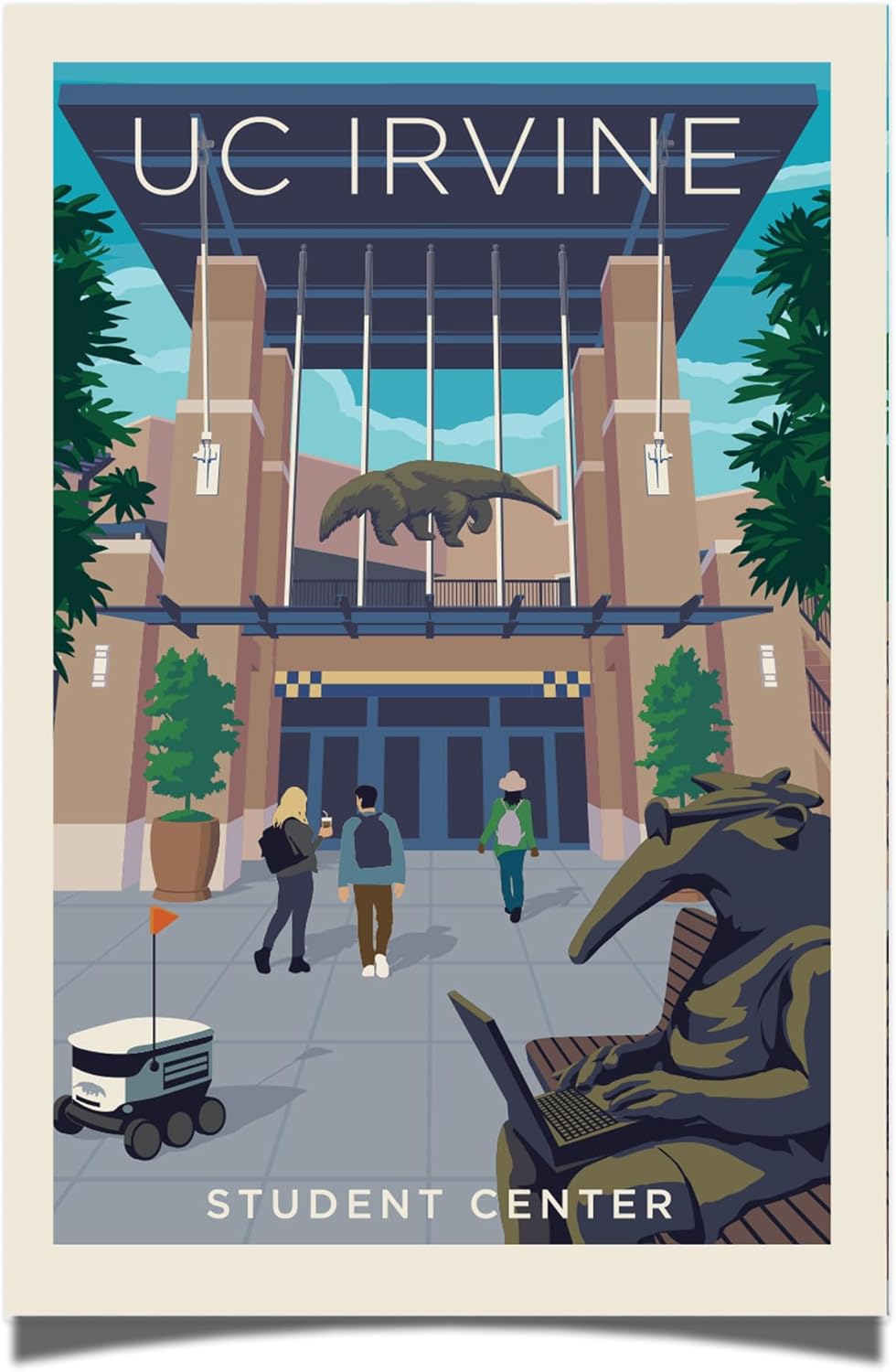 Desert Cactus University of California Irvine Poster UCI Anteaters 11x17 inch Room Office Décor Decoration Official Fan Gear (Version 8, 11 x 17 Inch)