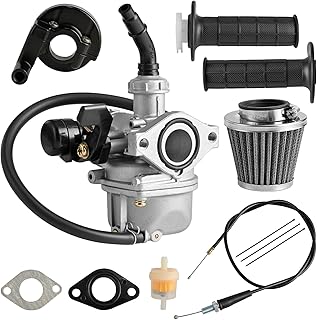 PZ19 Carburetor Throttle Cable Handle Grips and Cable Set 22 mm/0.87 in 50cc 70cc 90cc 110cc 125cc for Chinese Quad 4 Stroke ATV TaoTao Baja Go Kart Dirt Bike Pit Bike With 35mm Air Filter..