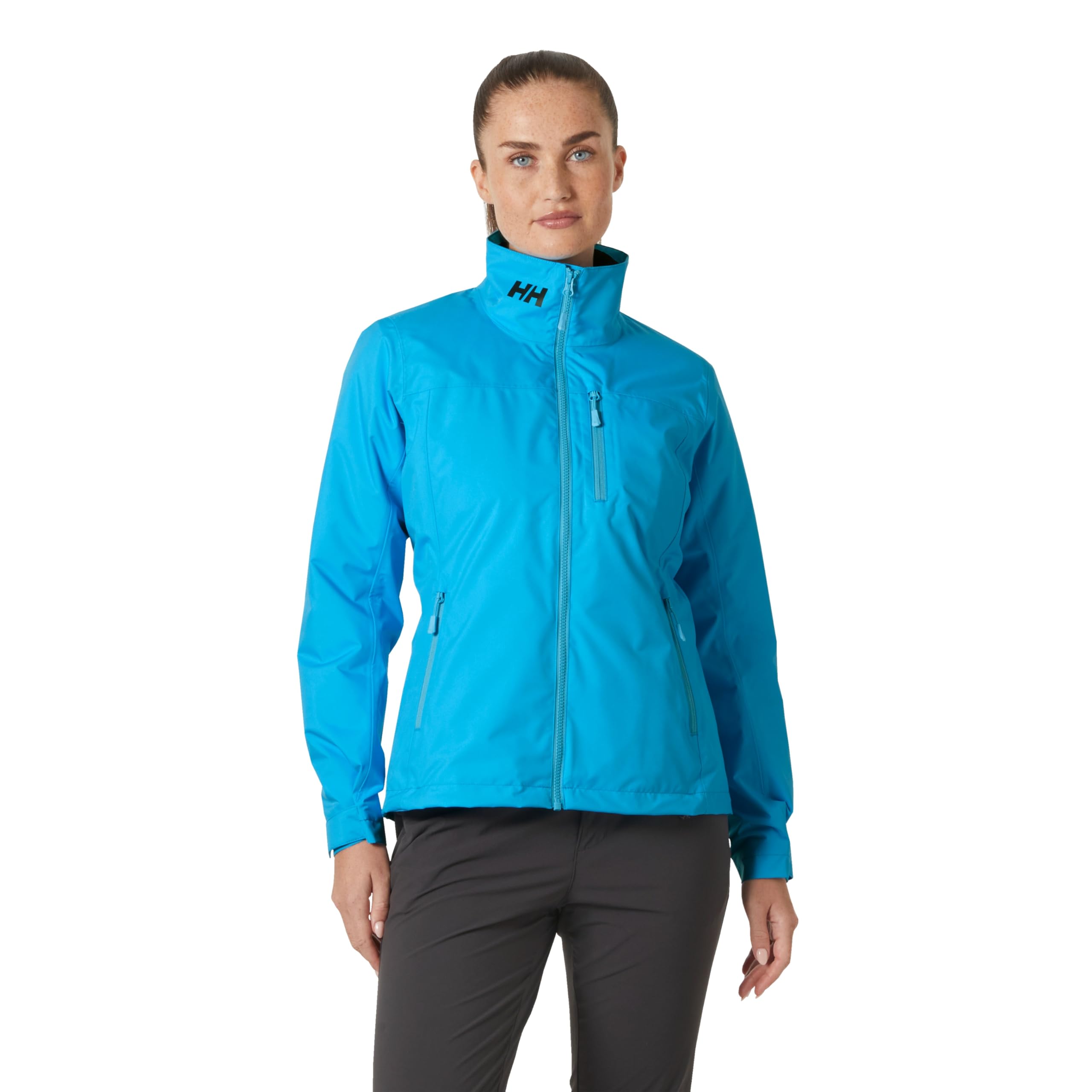 Helly-Hansen Crew Midlayer Jacket 2.0 for Women - Stylish Waterproof Coat with Fleece-Lined Comfort, 645 Cyan, XXL