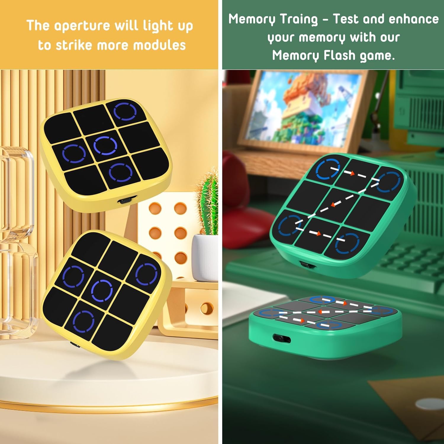Tic Tac Toe Bolt Game, 4-in-1 Handheld Portable Electronic Toy Rechargeable, Educational Board Games Puzzle for Kids and Adults, Perfect for Travel, Road Trips, and Birthday Gifts - Fun Memory Game - Image 6 thumbnail