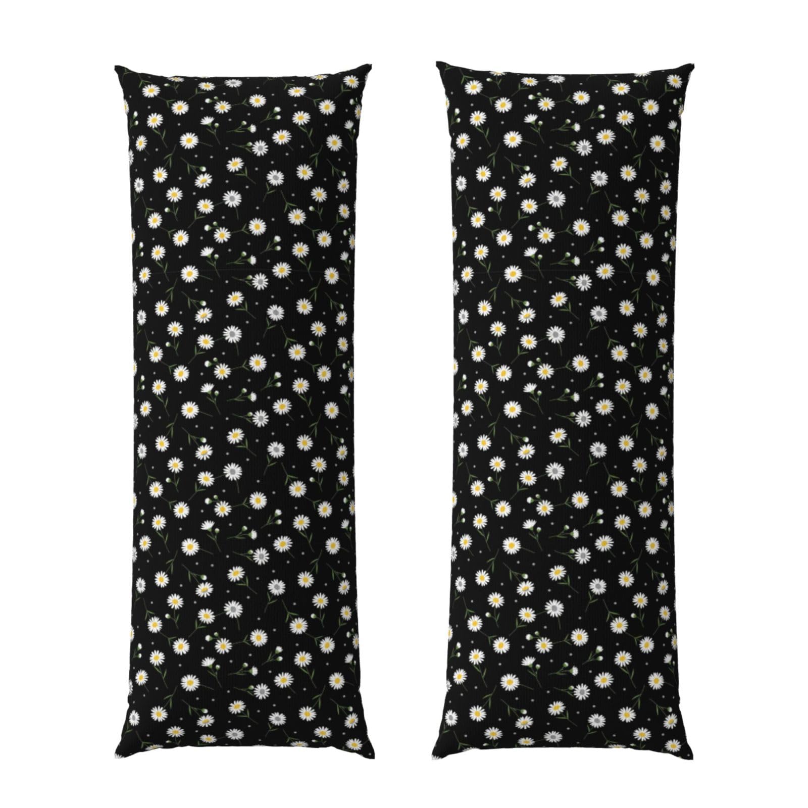 Body Pillowcase 20x60 Daisy Flower Floral Polka Dot, Plush Velvet Pillow Cover with Zipper, Cozyffy Rectangular Cushion Case for Couch Bed Home Hotel
