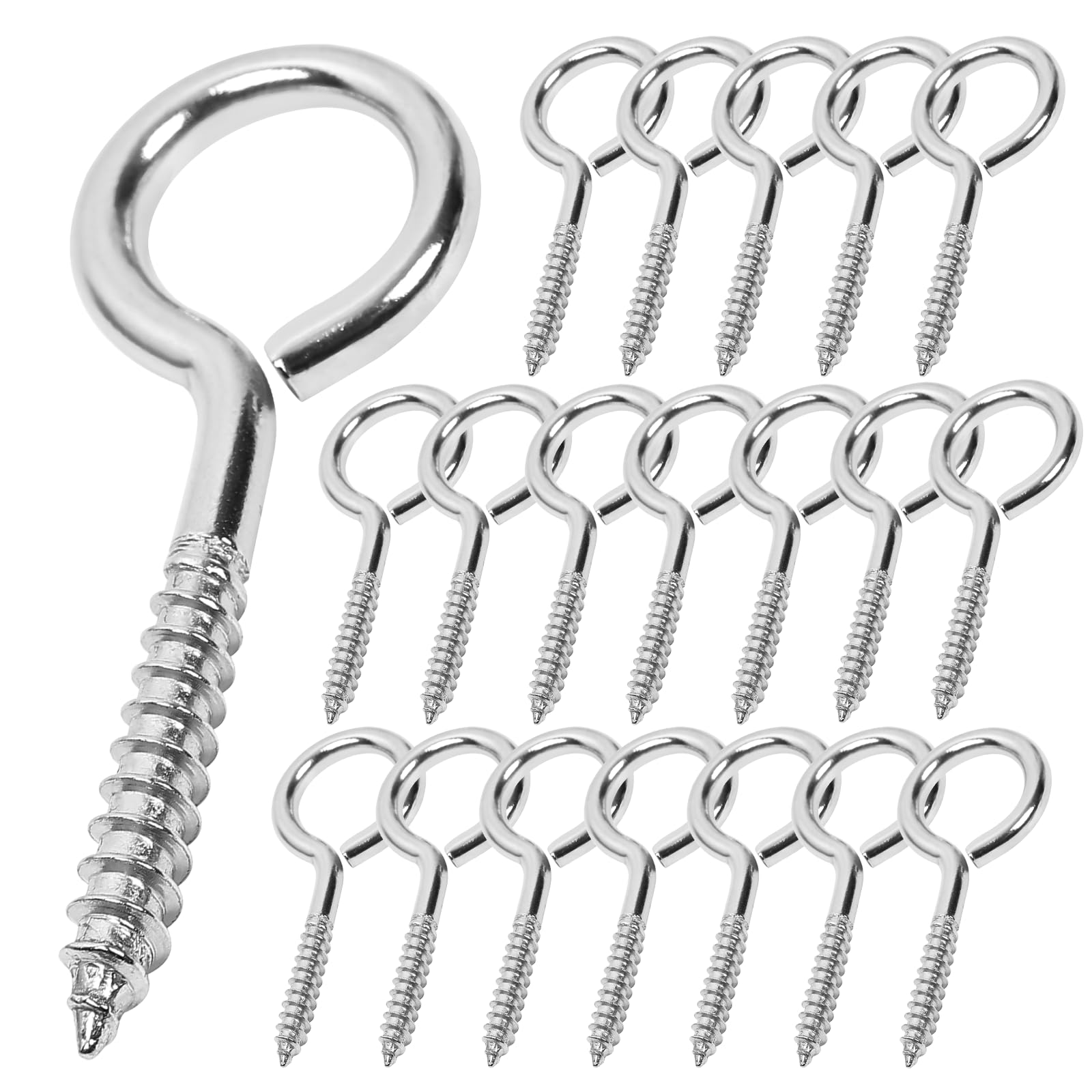 Stainless Steel Screw Eyes - 10 Pack, Heavy Duty -8