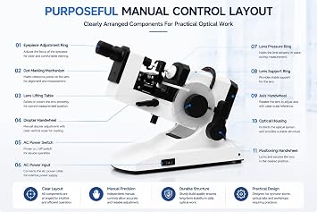 Professional Handheld Optical Lens Meter - Manual Lensometer Focimeter for Eyeglasses, 220V