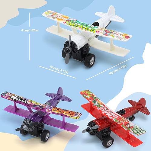 Miniatura 4 de Oriate Paquete de 3 aviones de juguete fundido a presión, modelo de avión de juguete, regalos de fiesta, Navidad, Halloween, Pascua, cumpleaños,