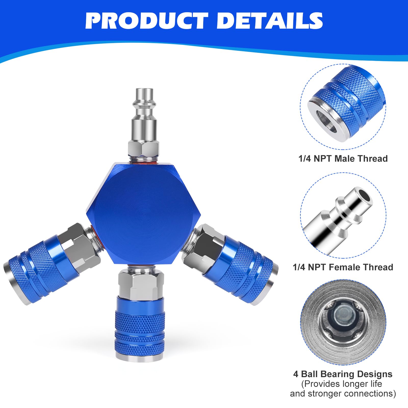 3-Way Air Manifold - Splitter Fittings -6