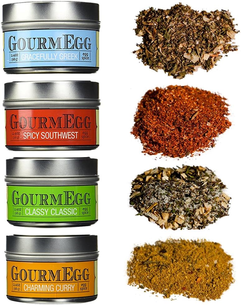 Gourmegg Seasonings - Gourmet Seasoning Gift Set (Eggs, Chicken, Seafood, BBQ) - 4 Pack