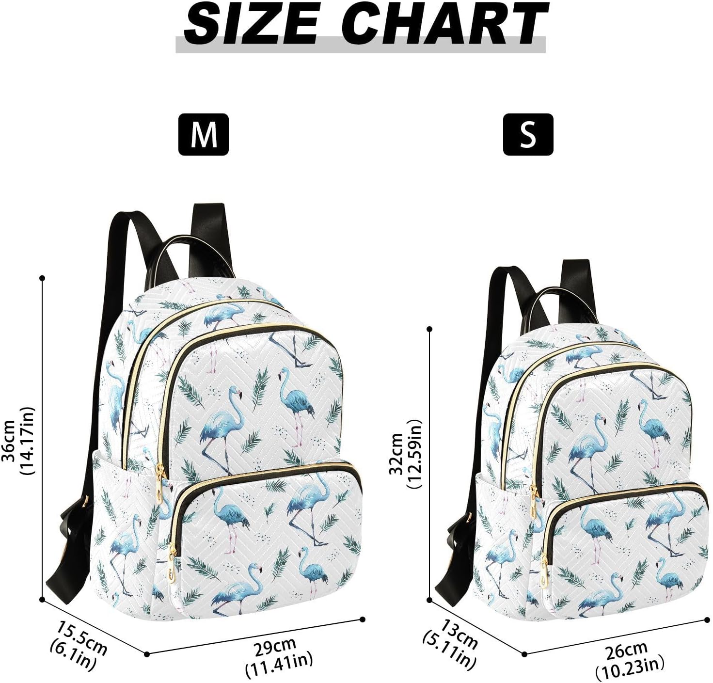Blue Flamingo Leaves Backpack Purse for Women Shoulder Bag Fashion Daypack Ladies Handbag Lightweight Travel Bag Rucksack