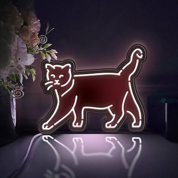 Walking Cat Led Light Box, Wall Art Decor, Desktop Decorations, Bedroom Decor Static Light, Medium Size