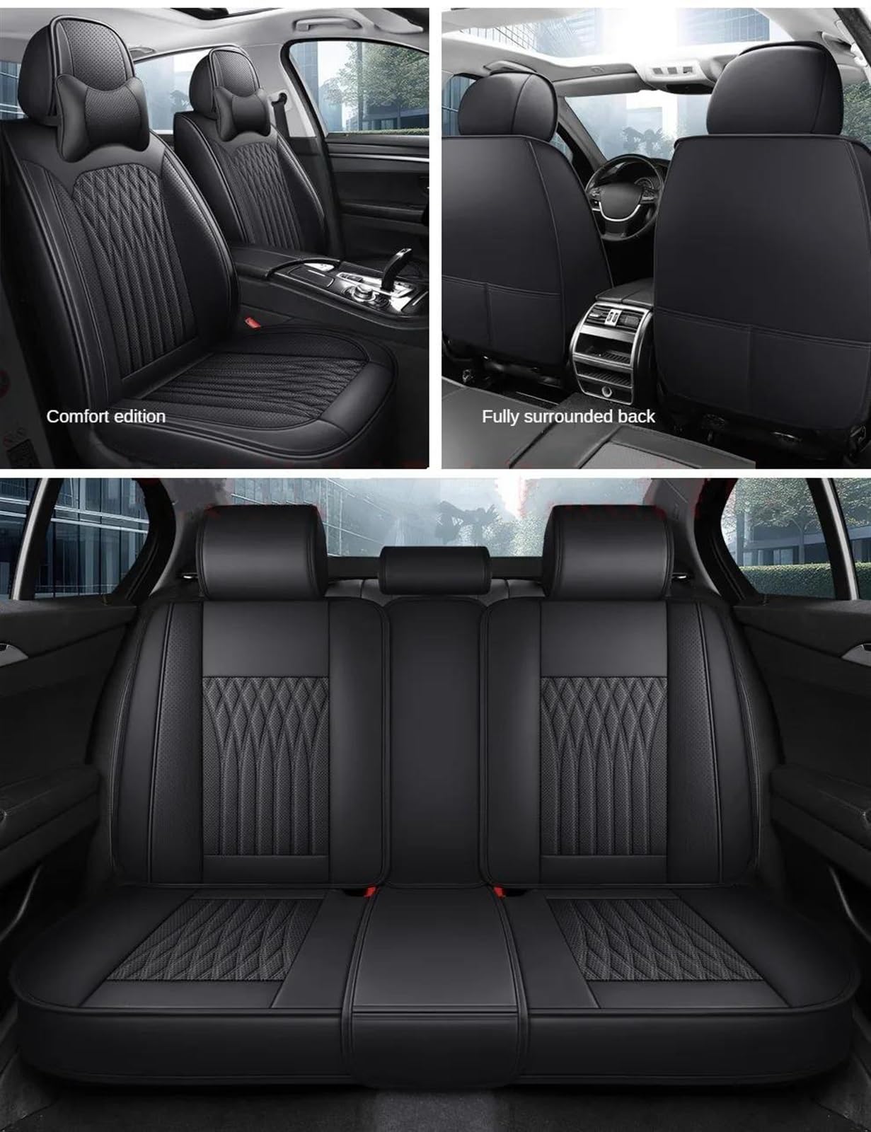 Housse Sieges Housse Siège Voiture Cuir Pu Pour Mercedes Classe B W245 W246 W242 W247 B180 B200 B250 B250E Accessoires Voiture Ensembles Housses Siège(Black,Standard)