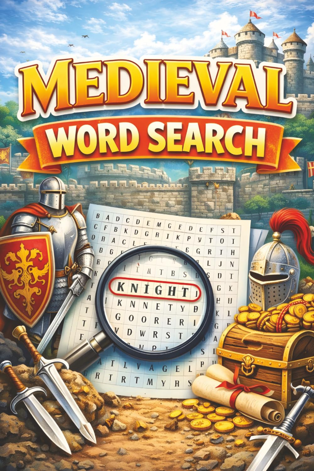 Medieval Word Search Puzzle: Word Search Puzzle with Easy to Read Print about the Middle Ages, Knights, Castles, Crusades and many more. 6x9 Compact Edition. Gift for Vacations, Holidays, Free Times