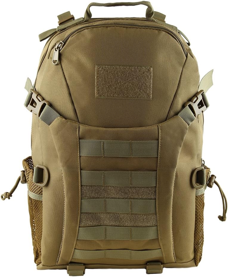 HUKOER 35L/45L Military Tactical Backpack -Tactical Assault Molle Rucksacks Waterproof Expandable Hunting Backpack Outdoor Daypack for Hiking Camping Trekking Hunting Bag (Khaki-35L)