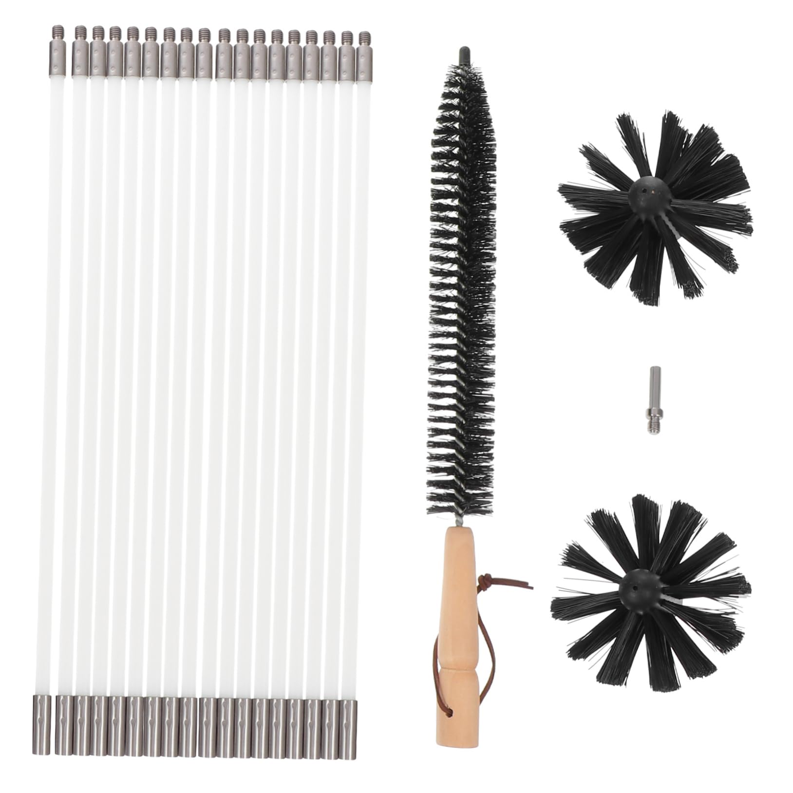 MAGICLULU Kit Scovolino Canne Fumarie e Asciugatrice, Spazzola in Nailon Aste Flessibili e Connessione Filettata per Pulizia Interna,