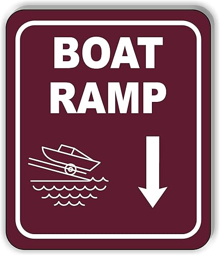 BOAT RAMP DIRECTIONAL DOWNWARDS ARROW CAMPING Aluminum Composite Outdoor Sign 20" x24"