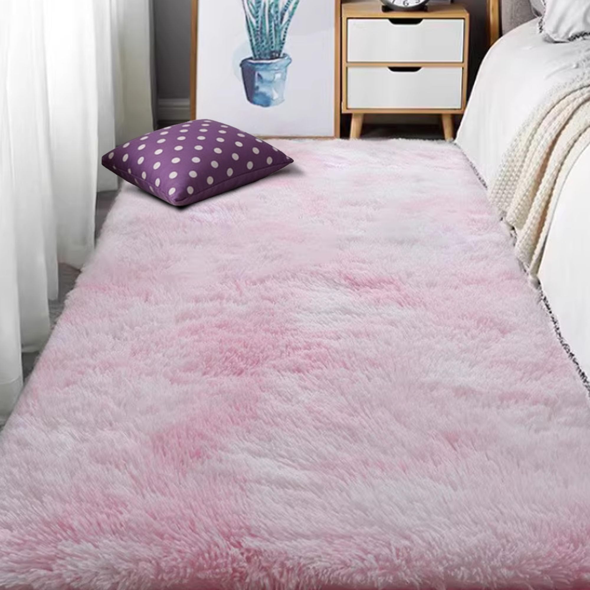 Tapis de sol moderne rose clair pour réveiller votre descente de lit